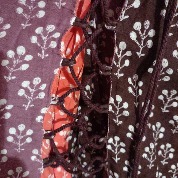 Free People BOHO Pink Purple Multi-Color Floral Beaded Dress 8 - Picture 10 of 14